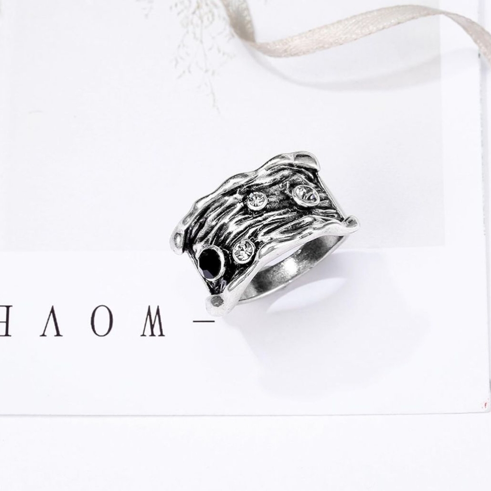 Gothic Crystal Statement Ring - image 5